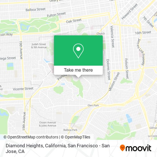 Diamond Heights, California map