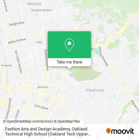 Mapa de Fashion Arts and Design Academy, Oakland Technical High School (Oakland Tech Upper Campus)