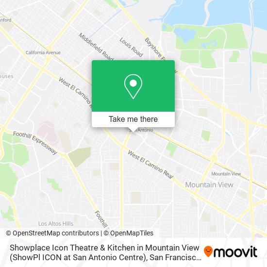Showplace Icon Theatre & Kitchen in Mountain View (ShowPl ICON at San Antonio Centre) map