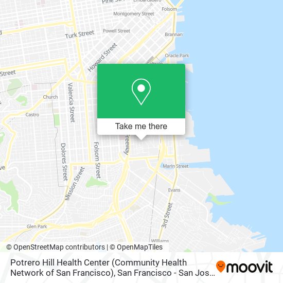 Mapa de Potrero Hill Health Center (Community Health Network of San Francisco)