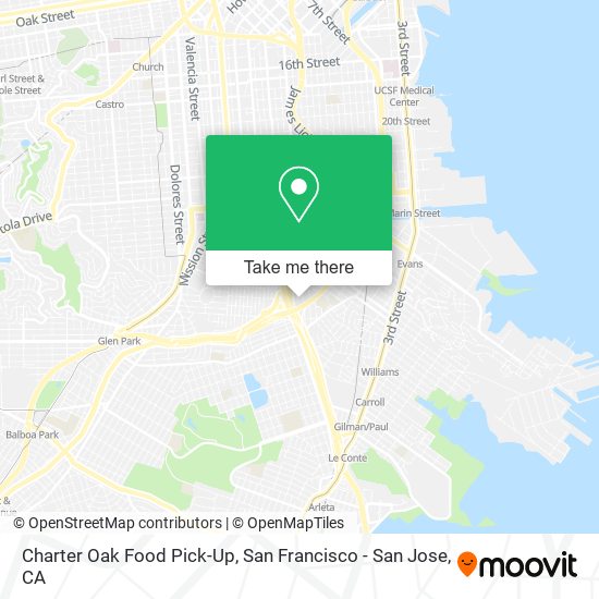 Charter Oak Food Pick-Up map