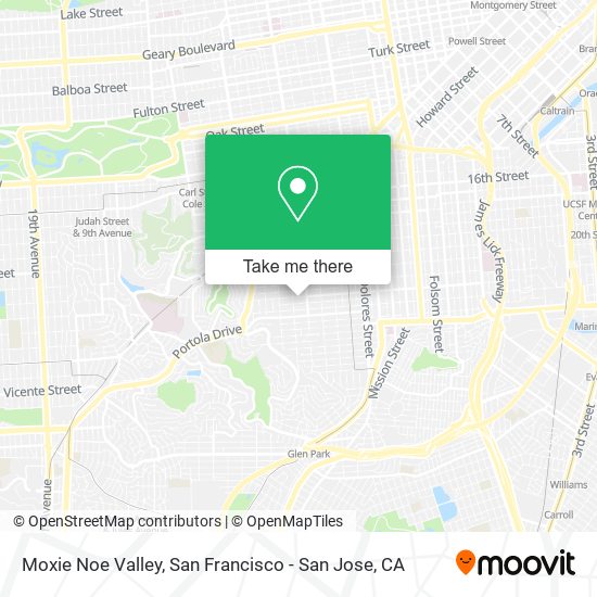 Mapa de Moxie Noe Valley