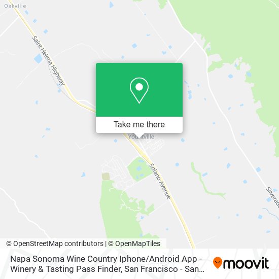 Mapa de Napa Sonoma Wine Country Iphone / Android App - Winery & Tasting Pass Finder