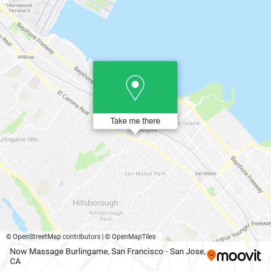 Now Massage Burlingame map