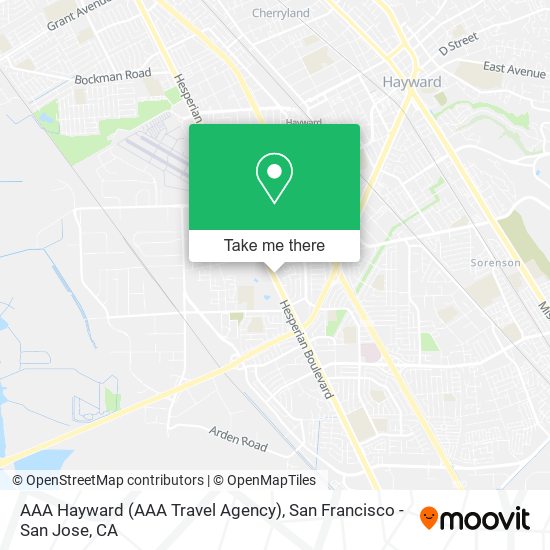 AAA Hayward (AAA Travel Agency) map