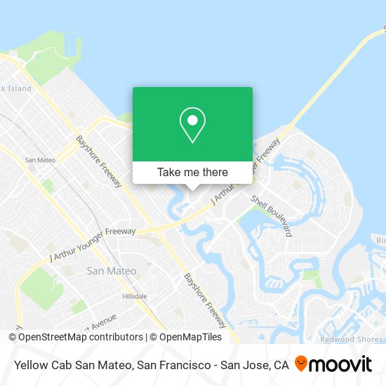 Yellow Cab San Mateo map