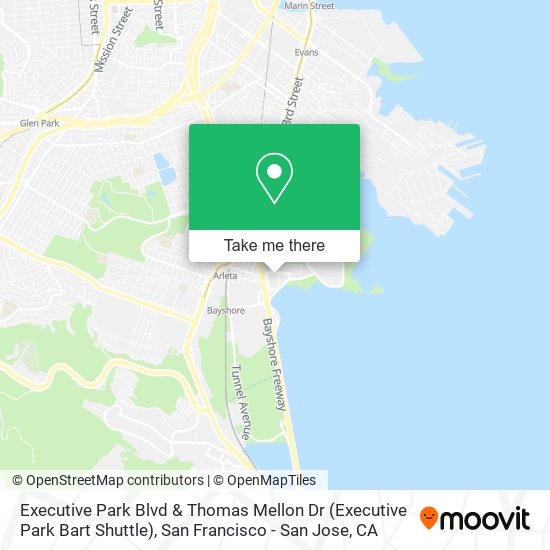 Mapa de Executive Park Blvd & Thomas Mellon Dr (Executive Park Bart Shuttle)