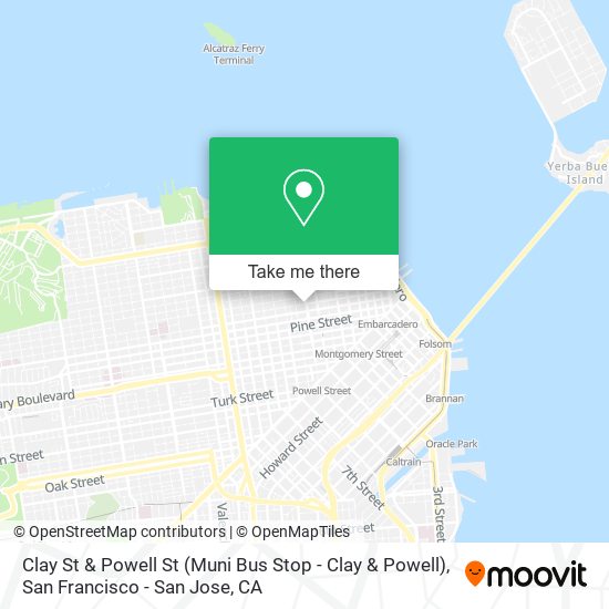 Clay St & Powell St (Muni Bus Stop - Clay & Powell) map