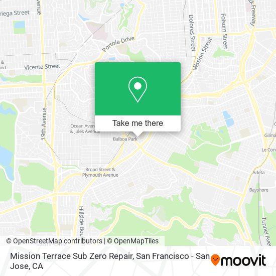 Mission Terrace Sub Zero Repair map