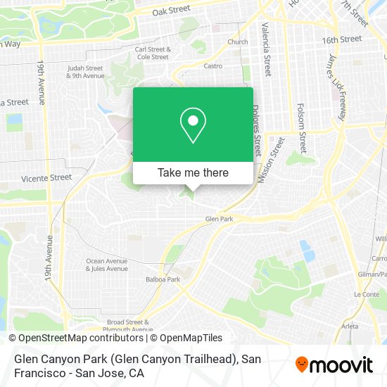 Glen Canyon Park (Glen Canyon Trailhead) map