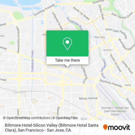 Mapa de Biltmore Hotel-Silicon Valley (Biltmore Hotel Santa Clara)