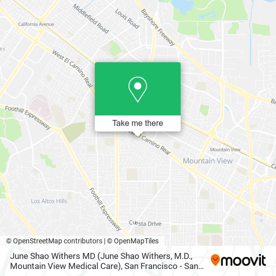 Mapa de June Shao Withers MD (June Shao Withers, M.D., Mountain View Medical Care)