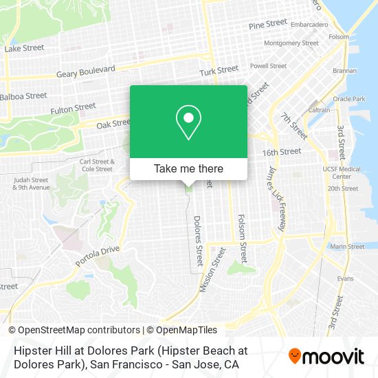 Mapa de Hipster Hill at Dolores Park