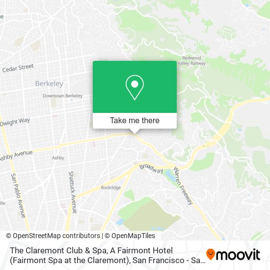 Mapa de The Claremont Club & Spa, A Fairmont Hotel (Fairmont Spa at the Claremont)