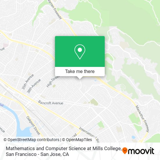 Mathematics and Computer Science at Mills College map