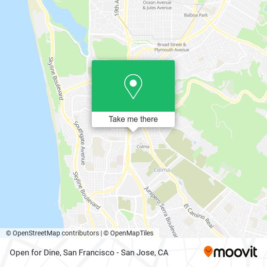 Open for Dine map
