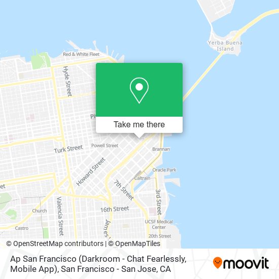 Mapa de Ap San Francisco (Darkroom - Chat Fearlessly, Mobile App)