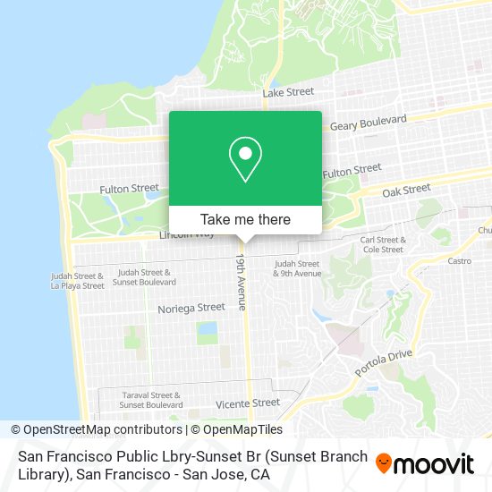 Mapa de San Francisco Public Lbry-Sunset Br (Sunset Branch Library)