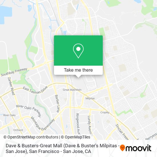 Dave & Busters-Great Mall (Dave & Buster's Milpitas - San Jose) map