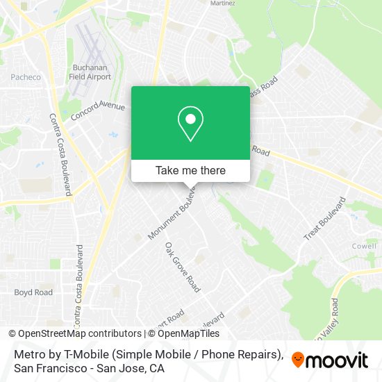 Mapa de Metro by T-Mobile (Simple Mobile / Phone Repairs)
