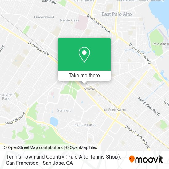 Tennis Town and Country (Palo Alto Tennis Shop) map