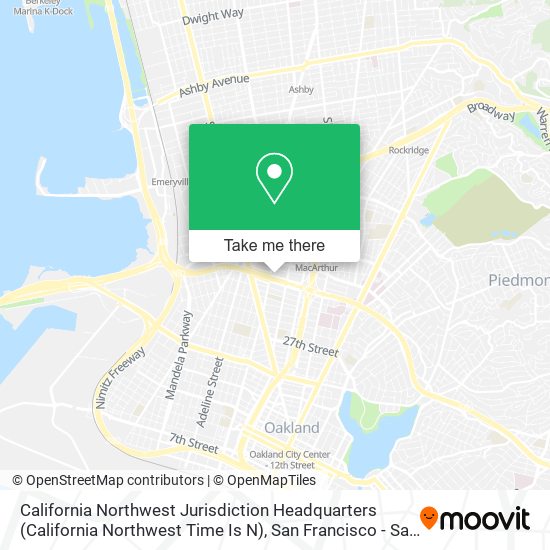 Mapa de California Northwest Jurisdiction Headquarters (California Northwest Time Is N)