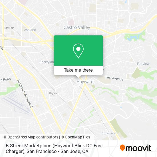 Mapa de B Street Marketplace (Hayward Blink DC Fast Charger)