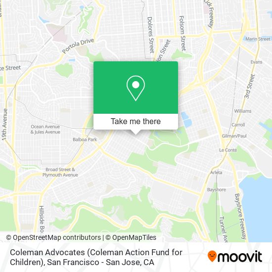 Mapa de Coleman Advocates (Coleman Action Fund for Children)