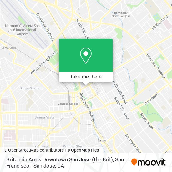 Mapa de Britannia Arms Downtown San Jose (the Brit)