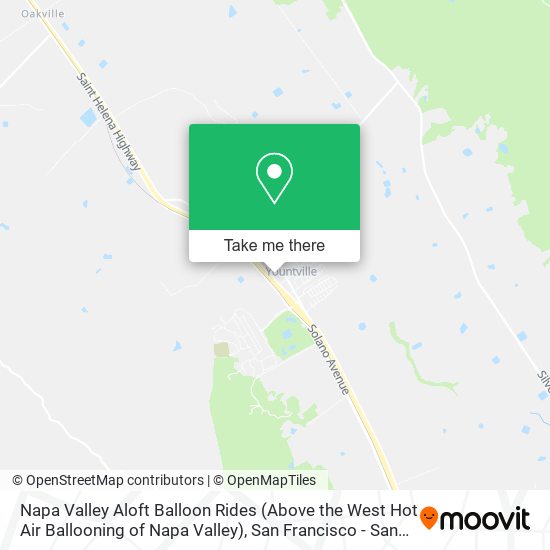 Mapa de Napa Valley Aloft Balloon Rides (Above the West Hot Air Ballooning of Napa Valley)