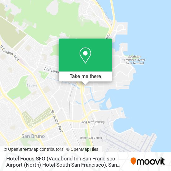 Mapa de Hotel Focus SFO (Vagabond Inn San Francisco Airport (North) Hotel South San Francisco)