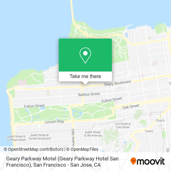 Mapa de Geary Parkway Motel (Geary Parkway Hotel San Francisco)