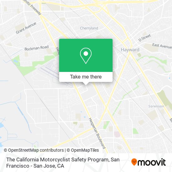 The California Motorcyclist Safety Program map