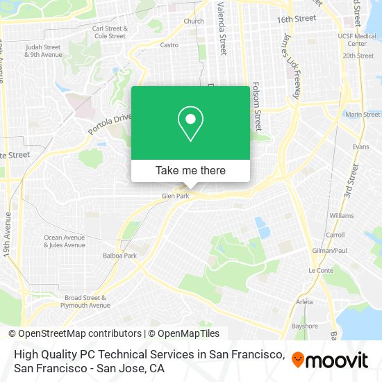 Mapa de High Quality PC Technical Services in San Francisco