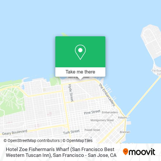 Mapa de Hotel Zoe Fisherman's Wharf (San Francisco Best Western Tuscan Inn)