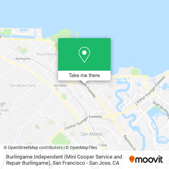 Mapa de Burlingame Independent (Mini Cooper Service and Repair Burlingame)