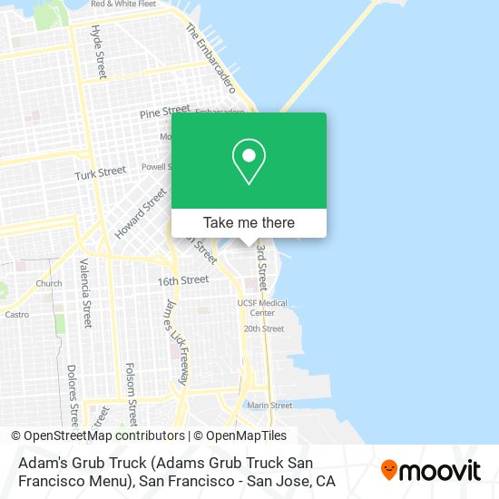 Mapa de Adam's Grub Truck (Adams Grub Truck San Francisco Menu)