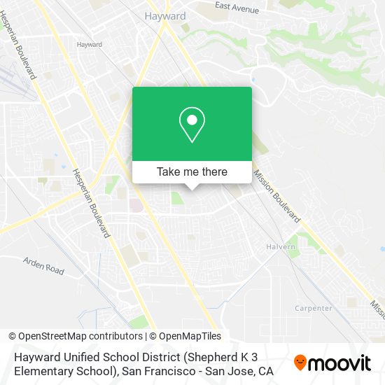 Hayward Unified School District (Shepherd K 3 Elementary School) map