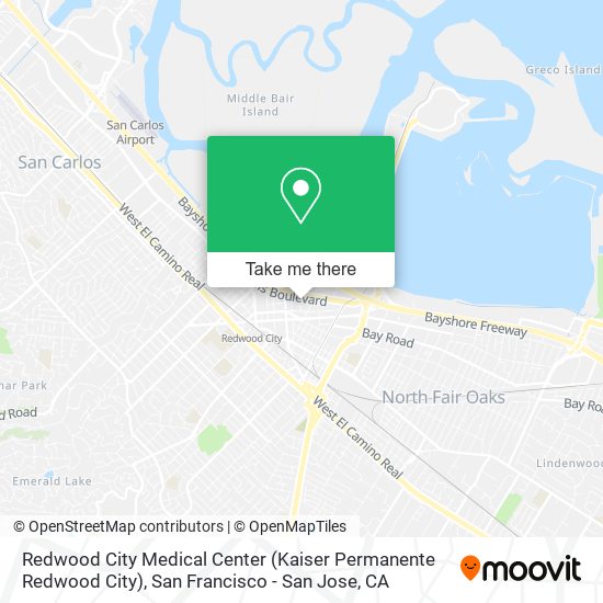 Redwood City Medical Center (Kaiser Permanente Redwood City) map