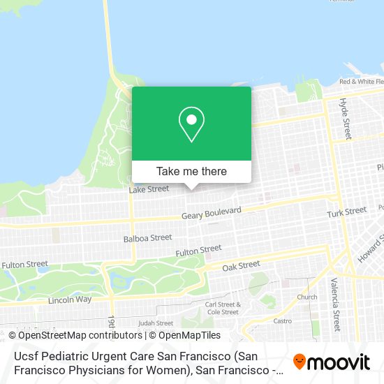 Mapa de Ucsf Pediatric Urgent Care San Francisco (San Francisco Physicians for Women)