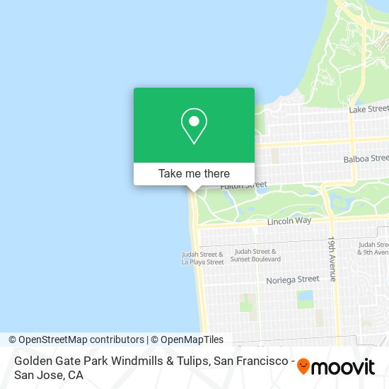 Mapa de Golden Gate Park Windmills & Tulips
