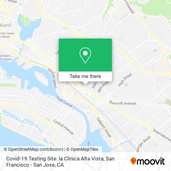 Covid-19 Testing Site: la Clinica Alta Vista map