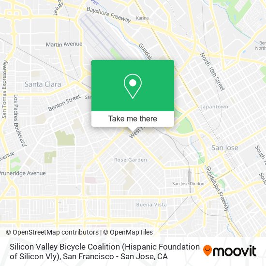 Mapa de Silicon Valley Bicycle Coalition (Hispanic Foundation of Silicon Vly)