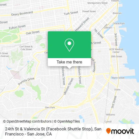 24th St & Valencia St (Facebook Shuttle Stop) map