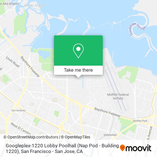 Mapa de Googleplex-1220 Lobby Poolhall (Nap Pod - Building 1220)