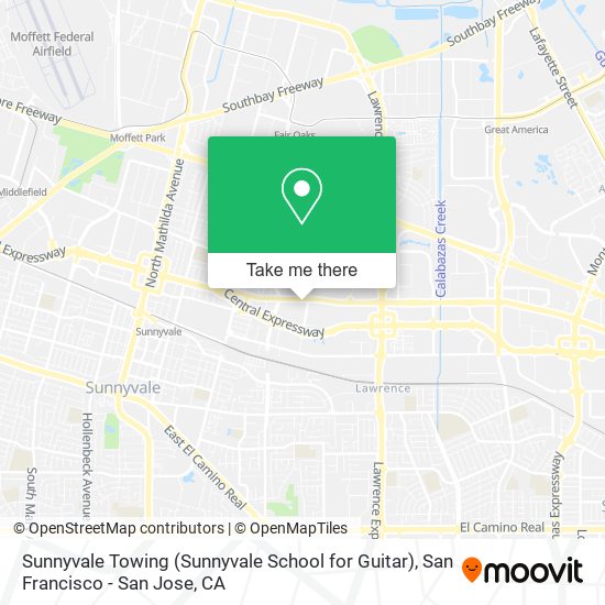 Mapa de Sunnyvale Towing (Sunnyvale School for Guitar)