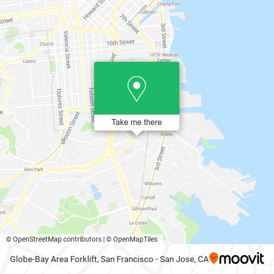 Globe-Bay Area Forklift map