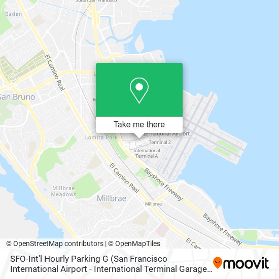 Mapa de SFO-Int'l Hourly Parking G (San Francisco International Airport - International Terminal Garage G)