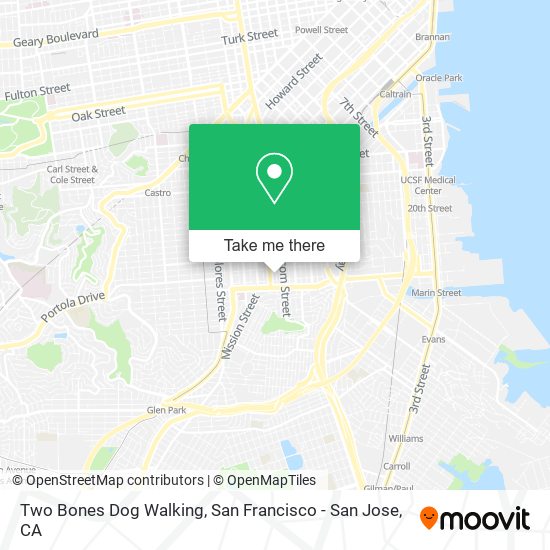 Mapa de Two Bones Dog Walking
