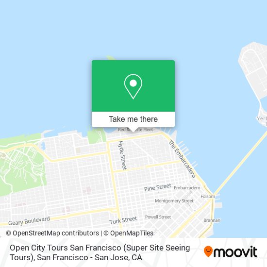 Mapa de Open City Tours San Francisco (Super Site Seeing Tours)